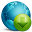 Globus mit Download-Symbol